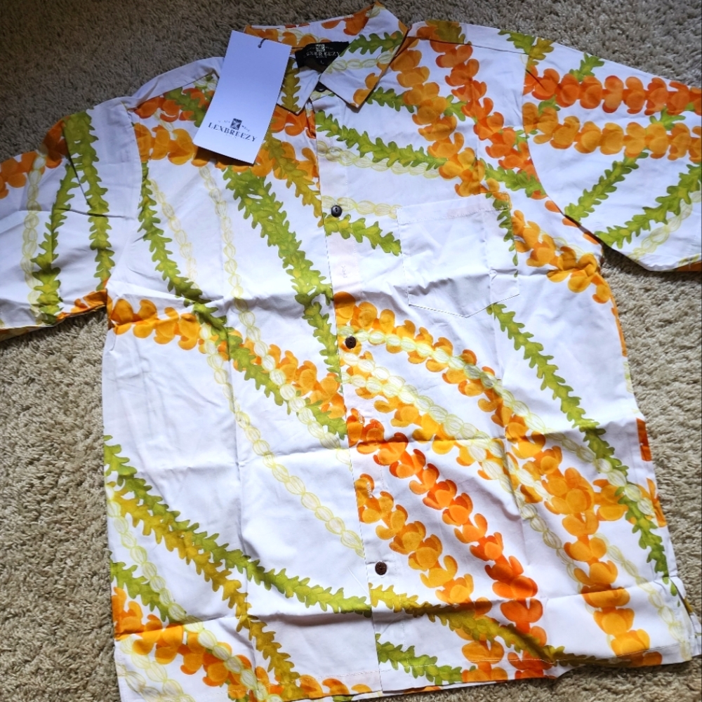 Lexbreezy Men's Puakenikeni Aloha Shirt